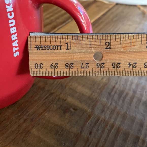 Starbucks Coffee Red Handled 14oz Mug with White Starbucks Written Branding - Picture 15 of 16